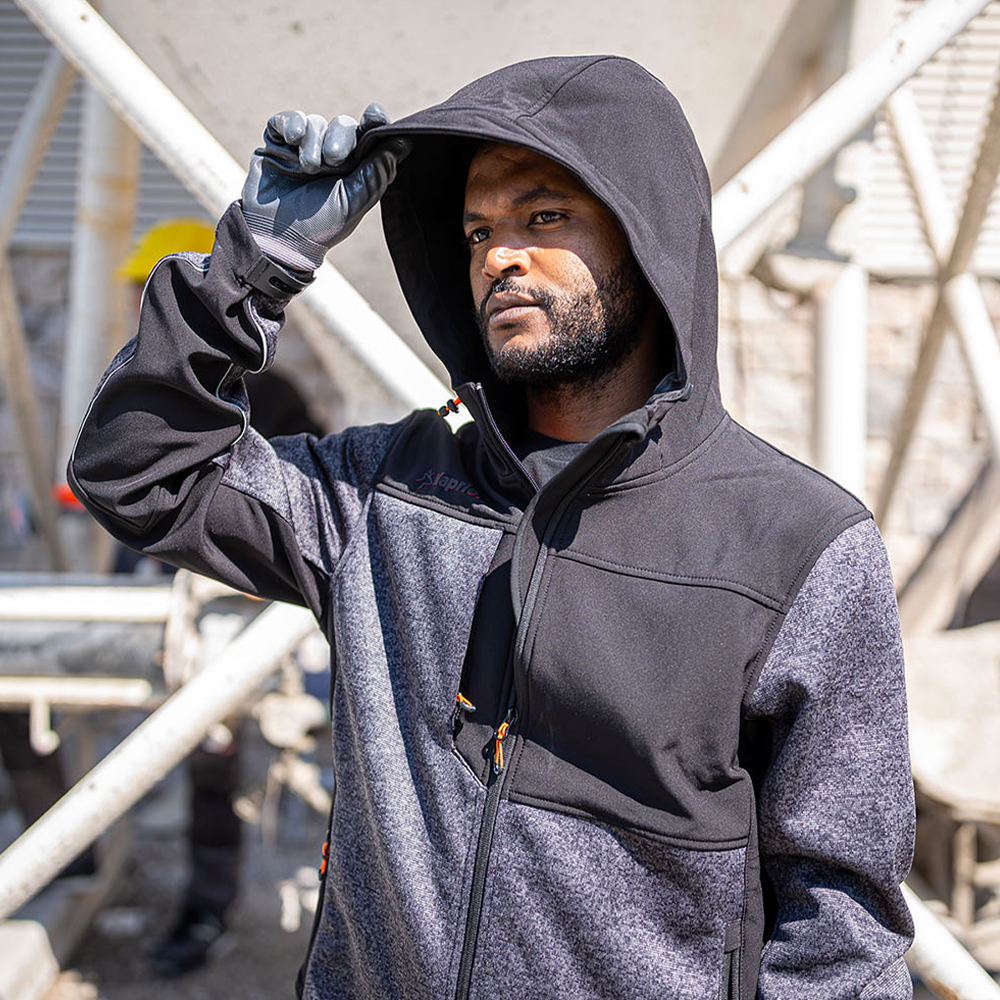 detail KAPRIOL Tenere Pro šedá pánská pletená softshell bunda Výprodej