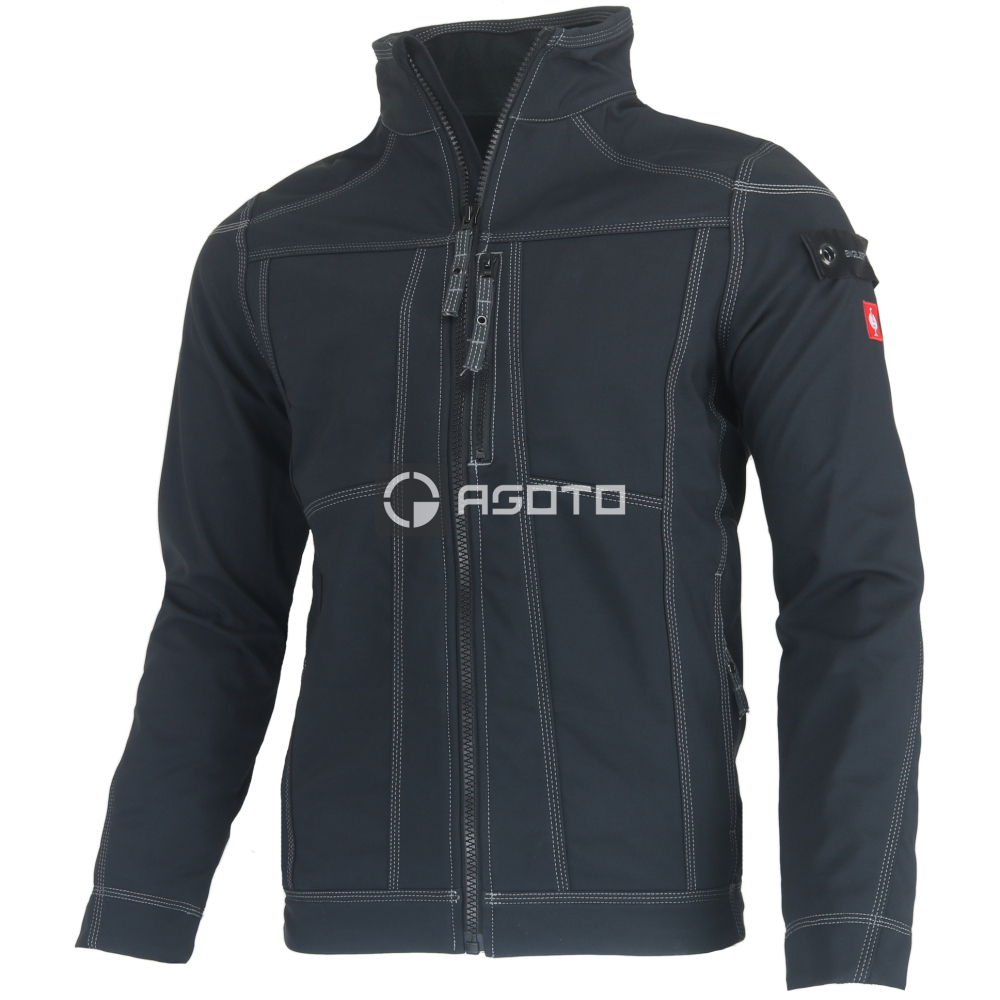 detail Engelbert Strauss černá pánská pracovní softshell bunda e.s.roughtough