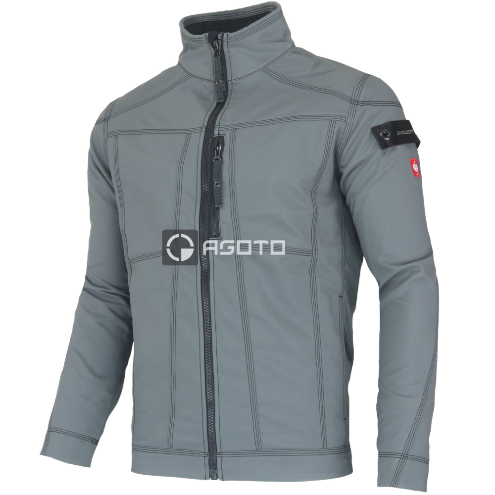 detail Engelbert Strauss šedá pánská pracovní softshell bunda e.s.roughtough