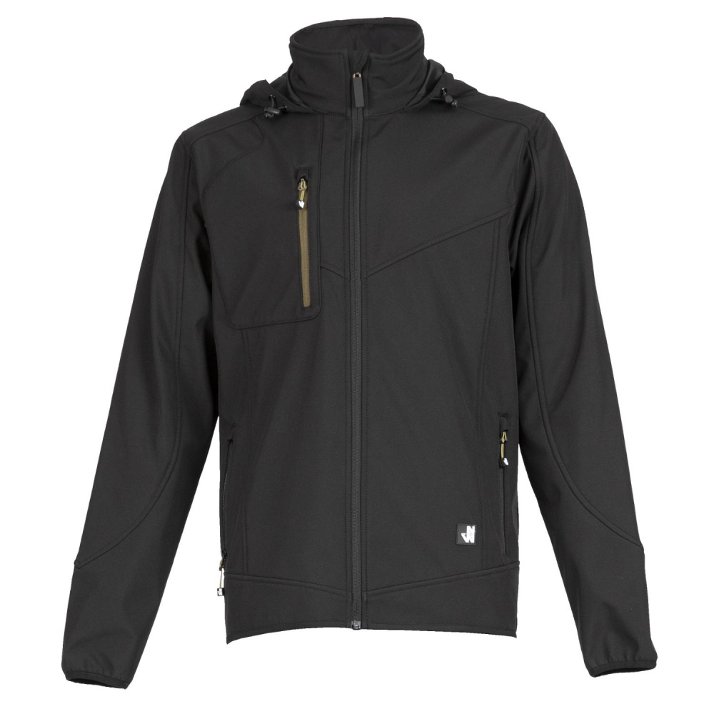 detail NORTH WAYS Pecco black černá pánská softshell bunda 5000 mm