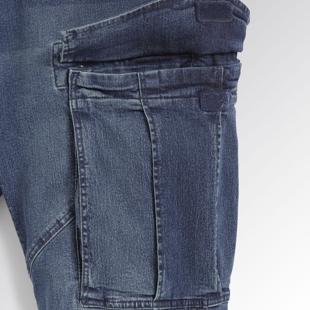 detail DIADORA Stone Cargo Light modré pánské kalhoty Jeans Stretch