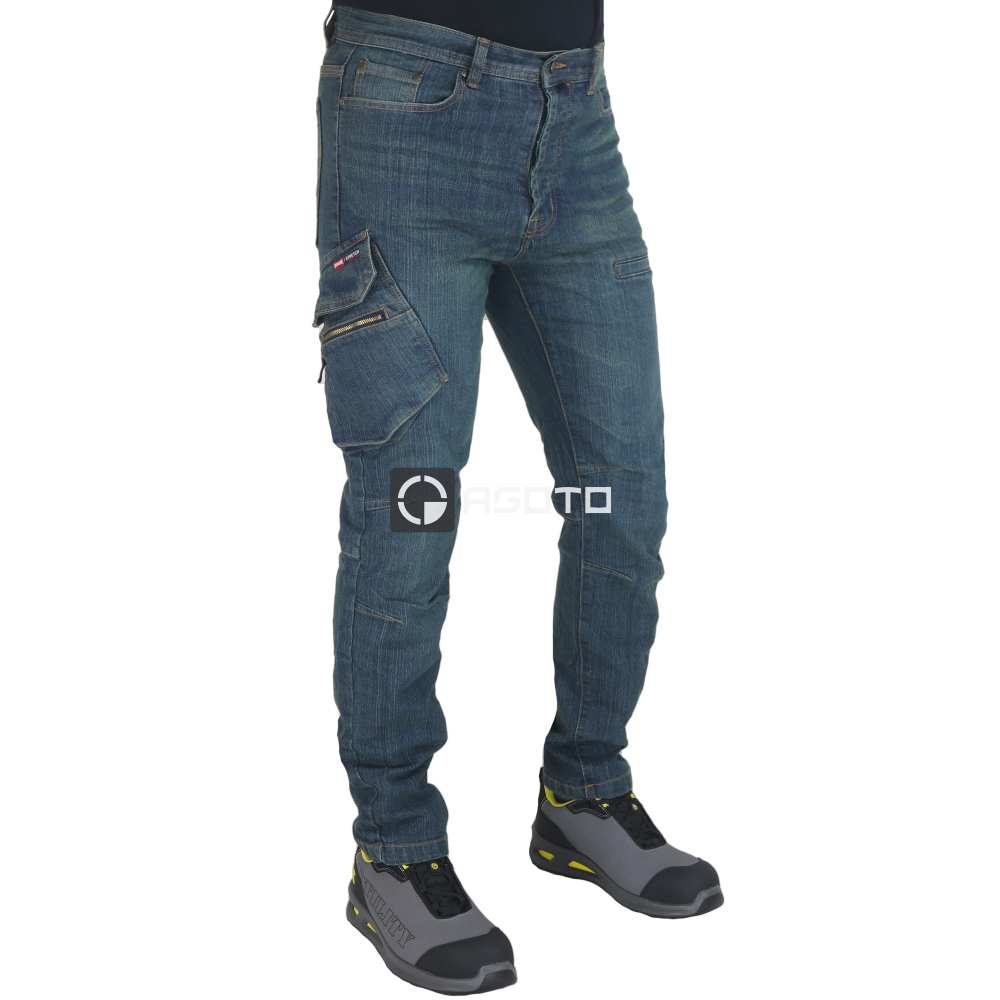 detail Industrial Starter Jeans Stretch modré pánské kalhoty