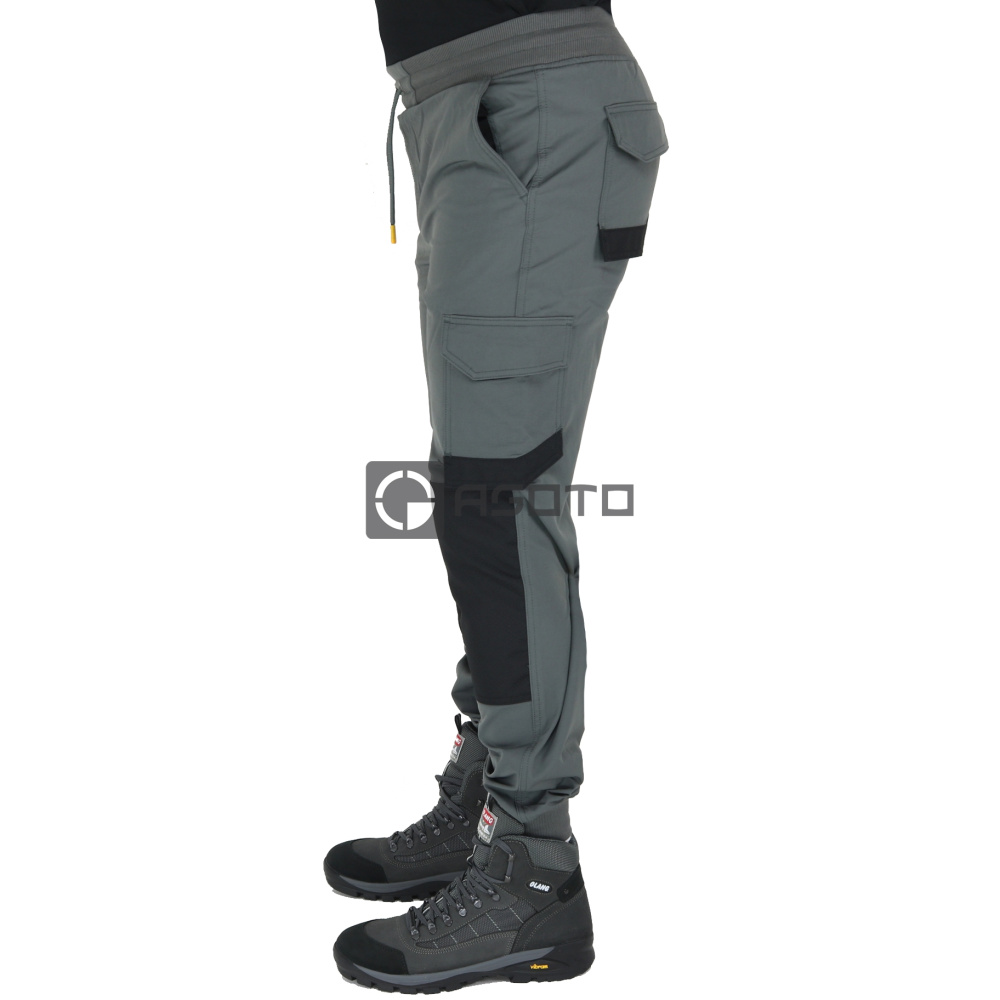 detail JCB Jogger 4 Way Stretch šedé pánské pracovní kalhoty s maximální flexibilitou