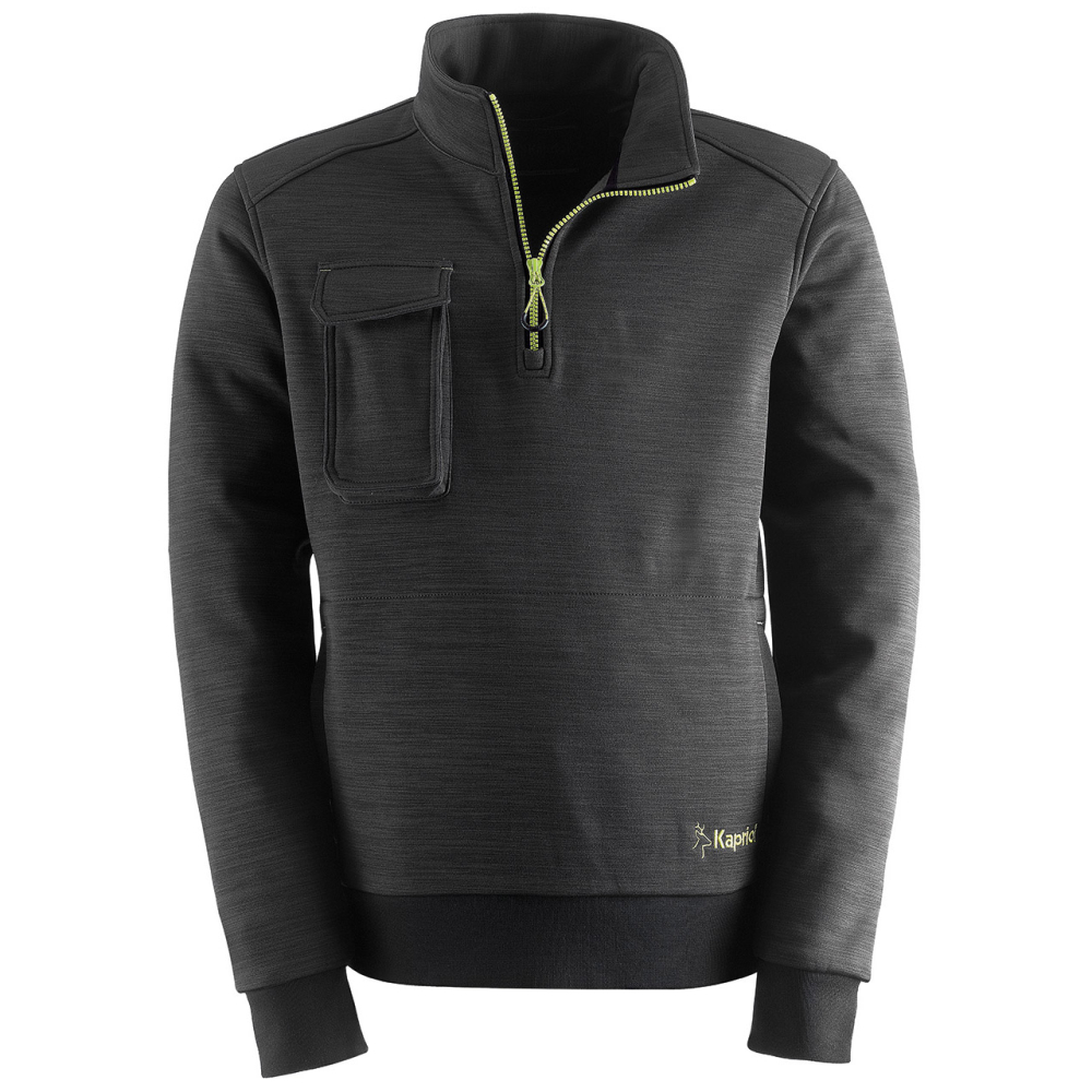detail KAPRIOL Slick černá pánská pracovní mikina zip