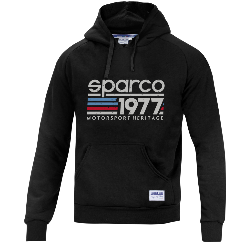 detail SPARCO 1977 černá pánská mikina