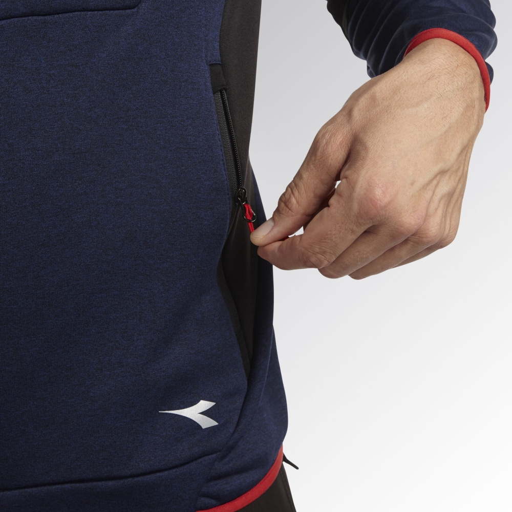 detail DIADORA Techno Polar fleece Stretch modrá pánská zimní mikina