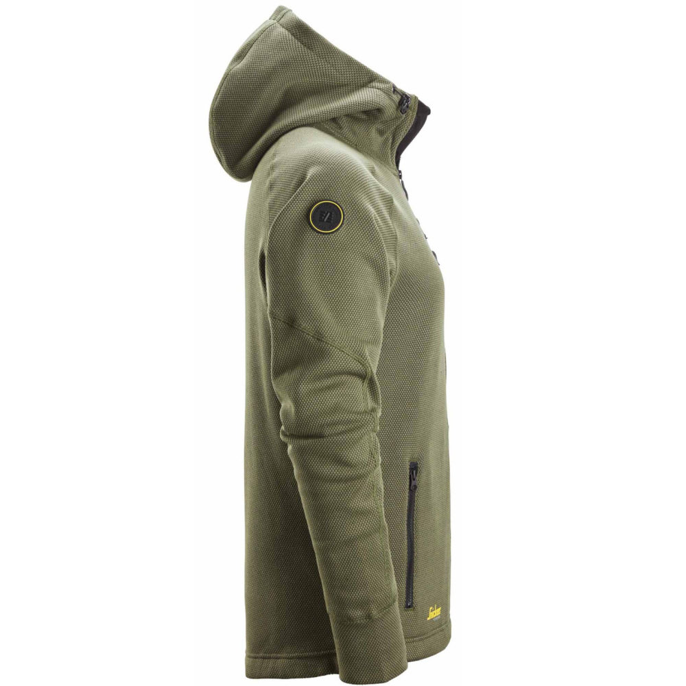 detail SNICKERS FlexiWork Mesh pánská olivová mikina/bunda