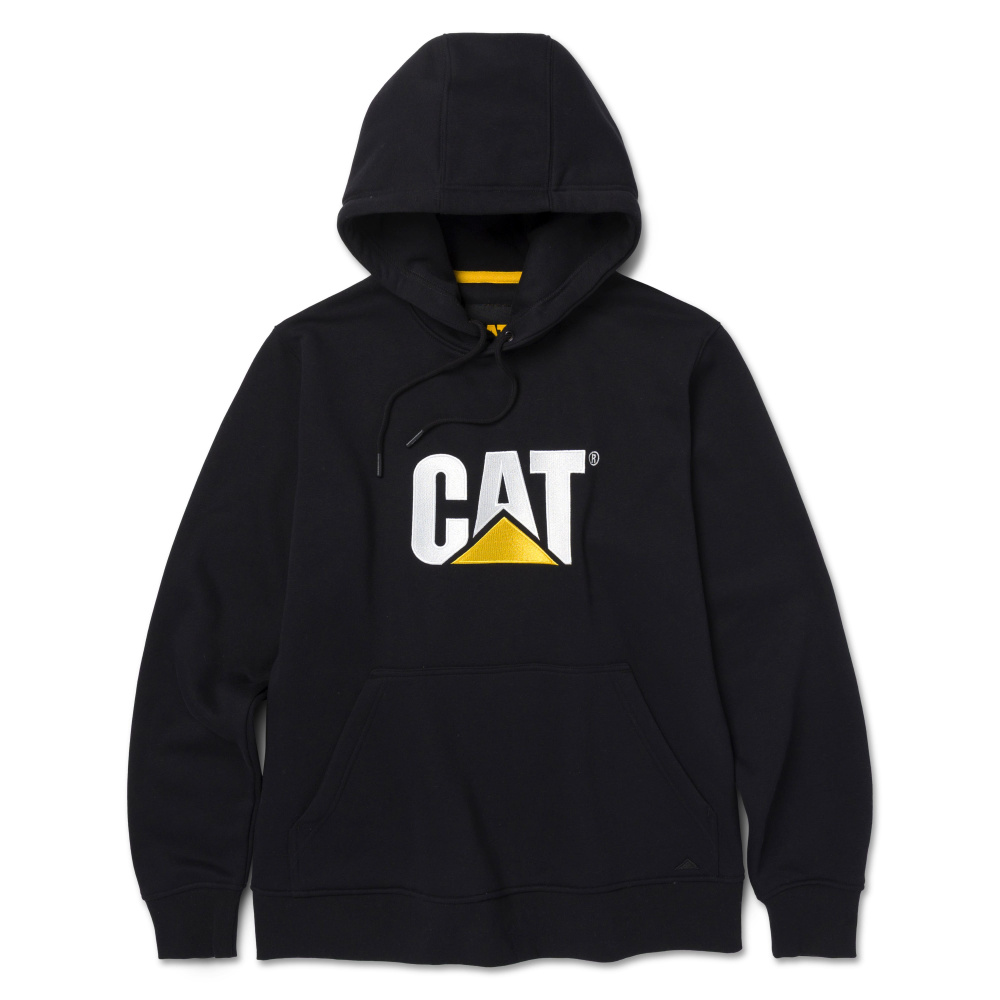 detail CATERPILLAR TM Hooded černá pánská mikina s logem CAT