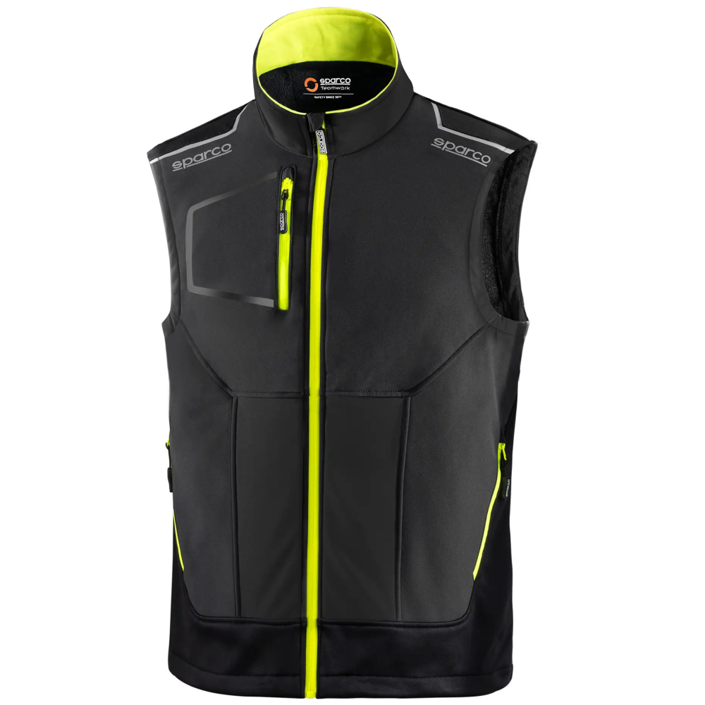 detail SPARCO ILLINOIS TECH TW šedá pánská softshell vesta