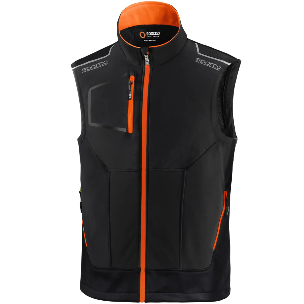 detail SPARCO ILLINOIS VEST TW černá pánská softshell vesta