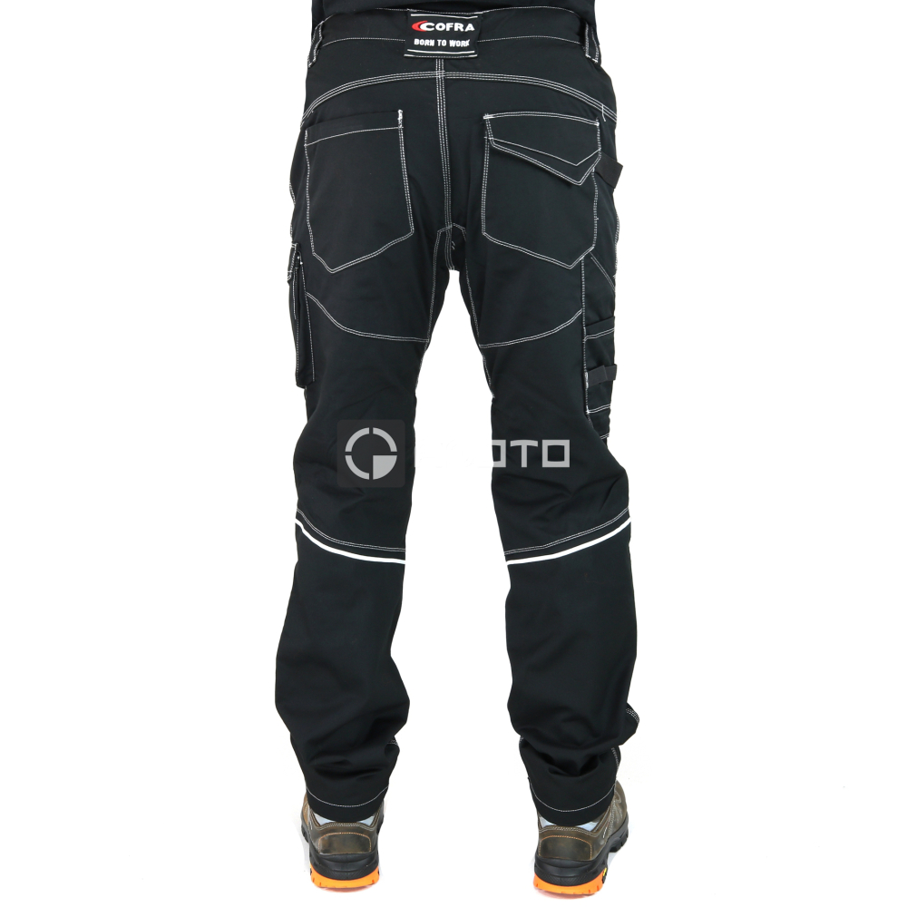 detail COFRA Skiathos Stretch pracovní kalhoty černé