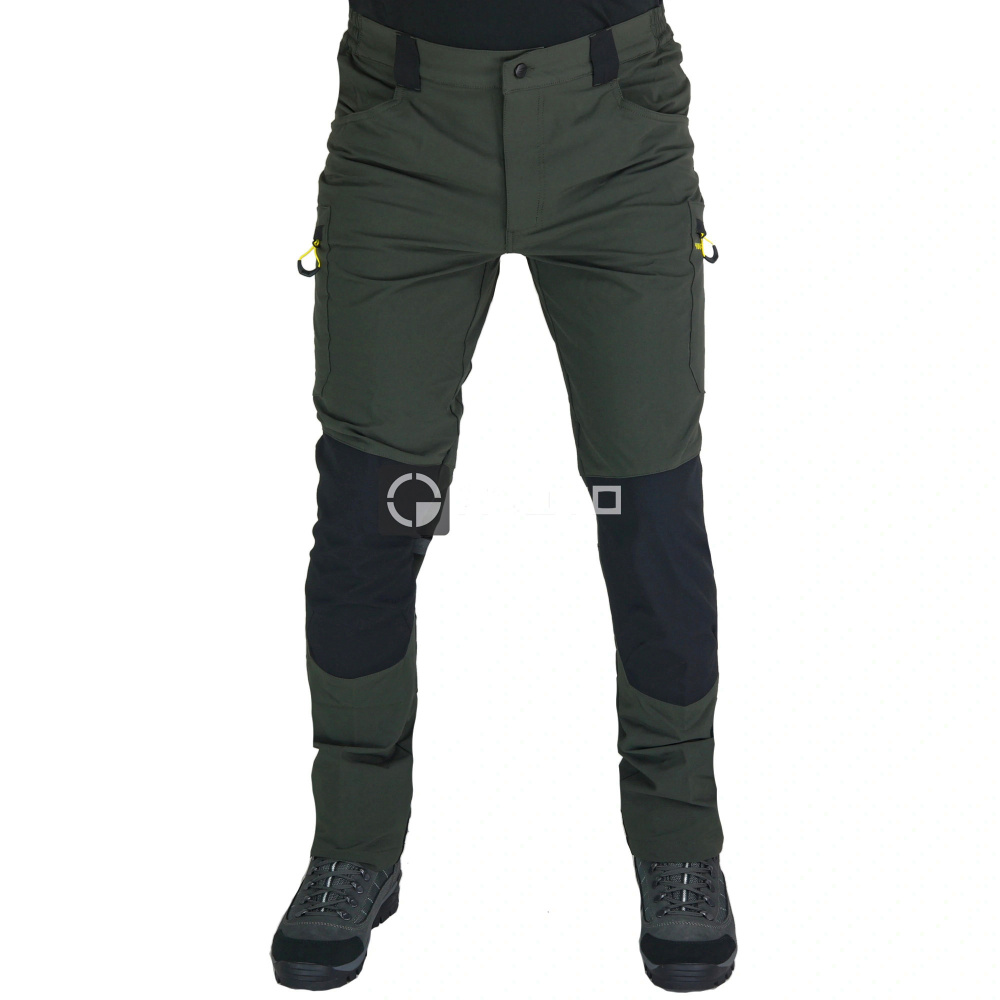 detail SIR Adventure Stretch olivové pánské softshell kalhoty