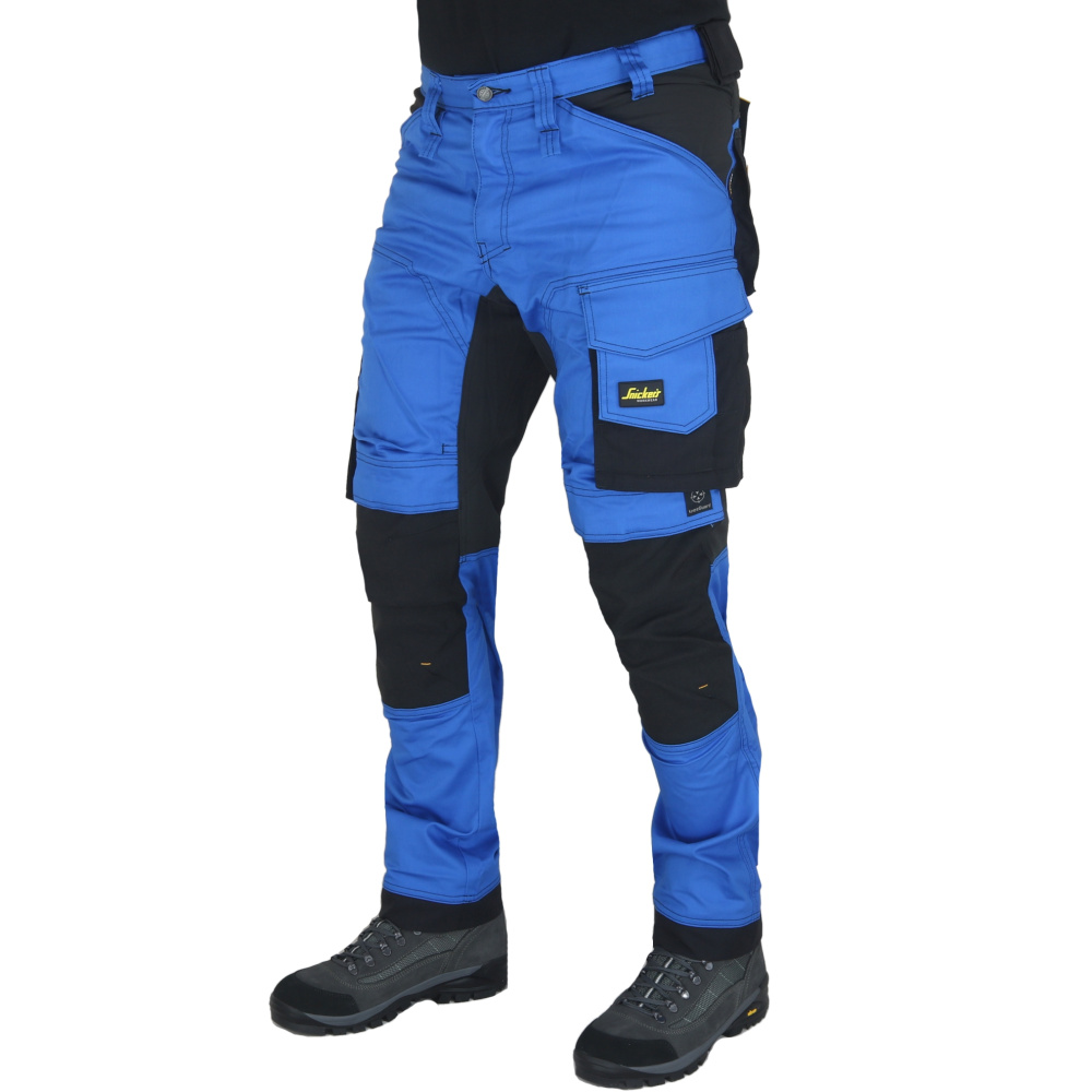 detail SNICKERS Allround Stretch Slim modré pánské profi pracovní kalhoty