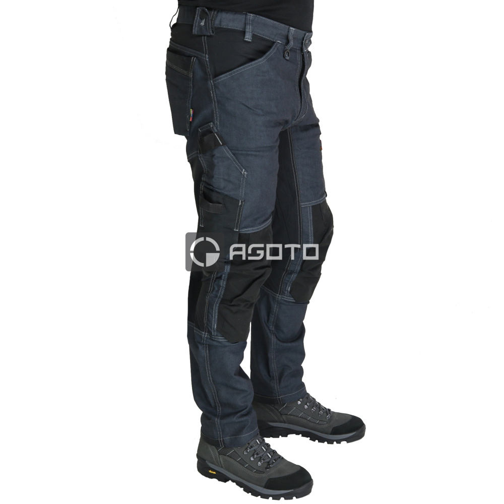 detail BLAKLADER Sweden Jeans Stretch modré pánské pracovní kalhoty