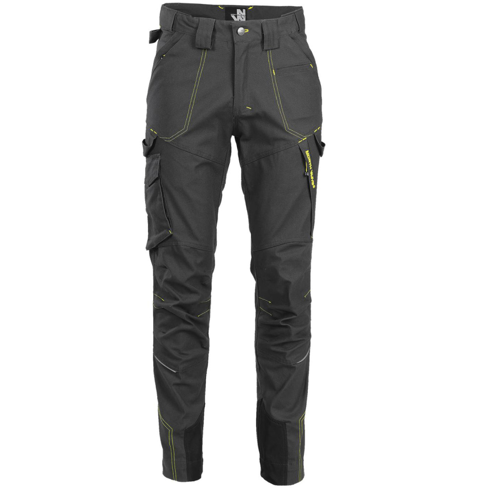 detail Nine Worths Killy šedé pánské pracovní kalhoty Canvas Stretch odolné a pružné