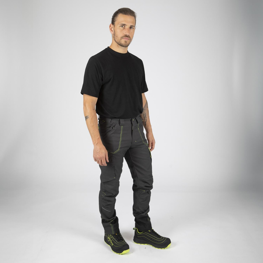 detail Nine Worths Killy šedé pánské pracovní kalhoty Canvas Stretch odolné a pružné