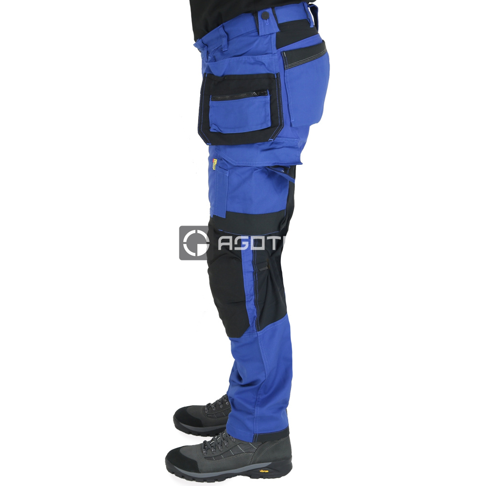 detail BLAKLADER Sweden Craftsman Stretch modré pánské pracovní kalhoty + kapsy