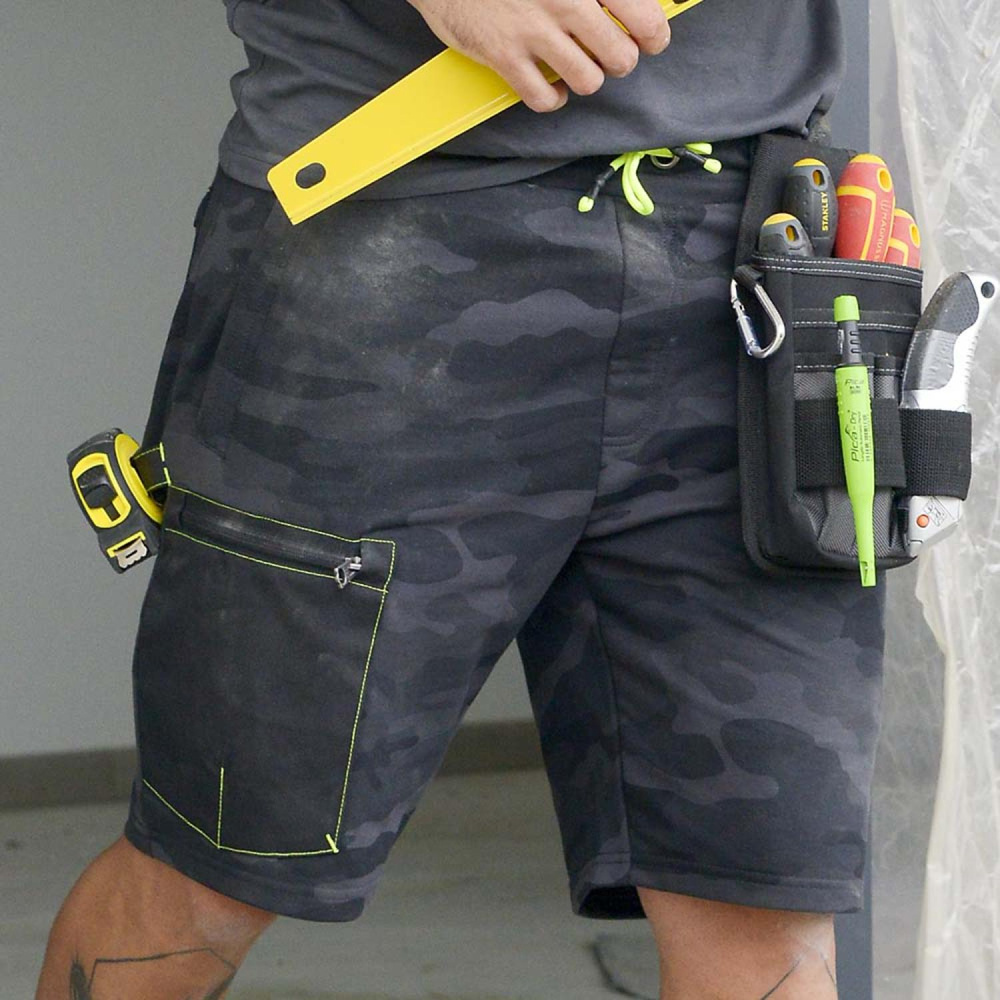 detail NORTH WAYS Greg Camo šedé pánské pracovní kraťasy maskáč