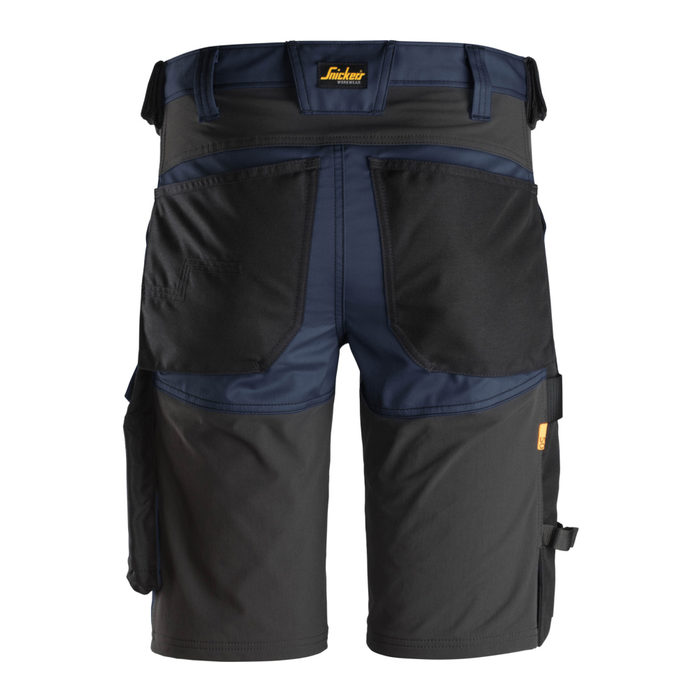 detail SNICKERS AllroundWork Stretch modré pánské pracovní kraťasy