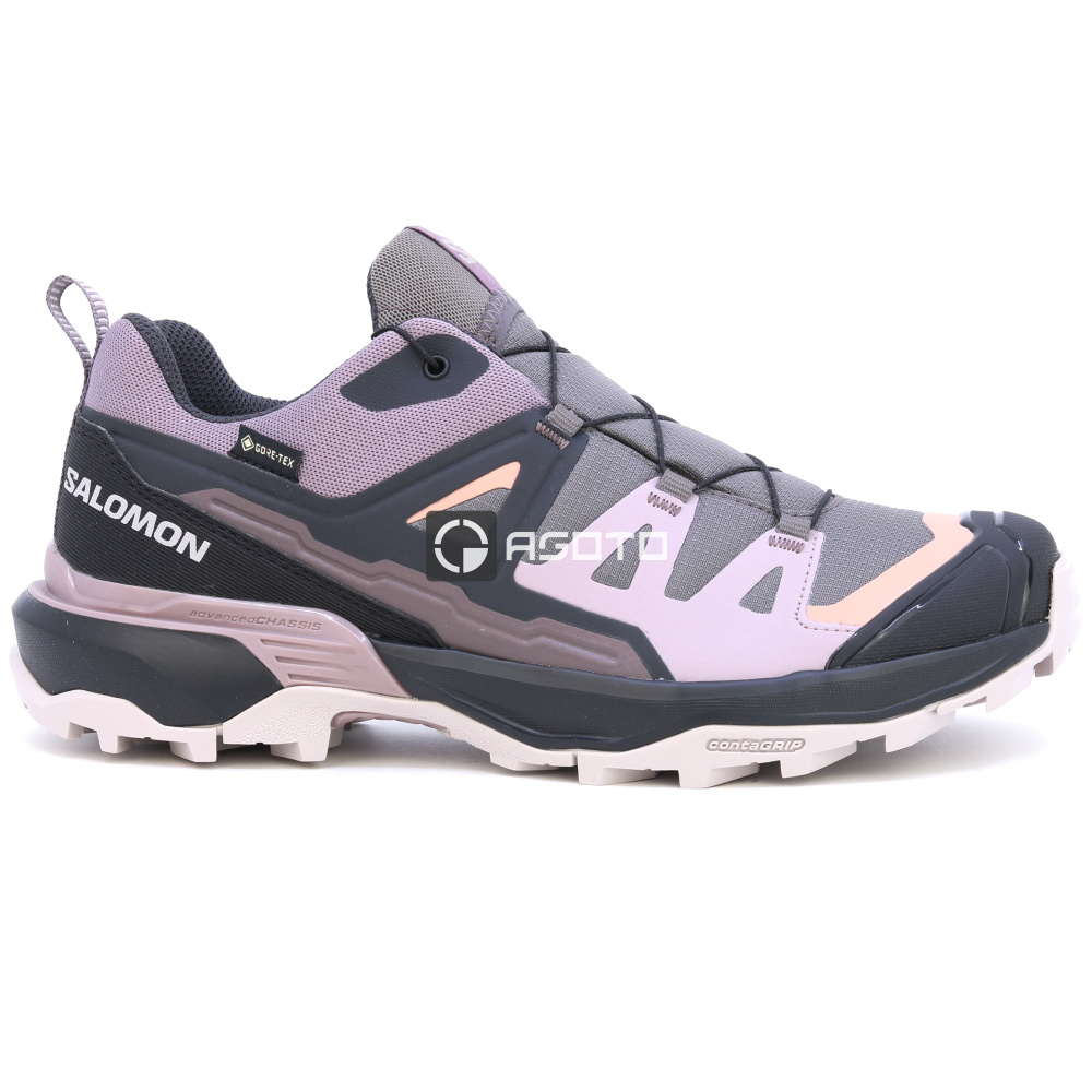 detail SALOMON X ULTRA 360 GTX W Pkiten fialová dámská outdoor obuv Gore-Tex® membrána