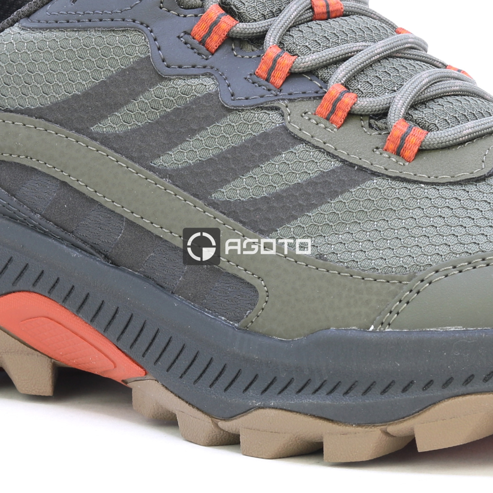 detail MERRELL Speed Strike 2 GTX olivová pánská outdoor obuv membrána Gore-Tex®