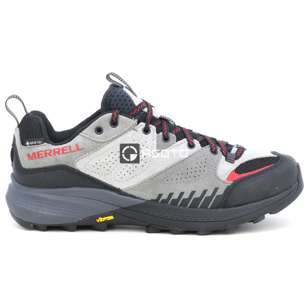 detail MERRELL Capra 2 Gtx šedá pánská kožená outdoor obuv membrána Gore-Tex®