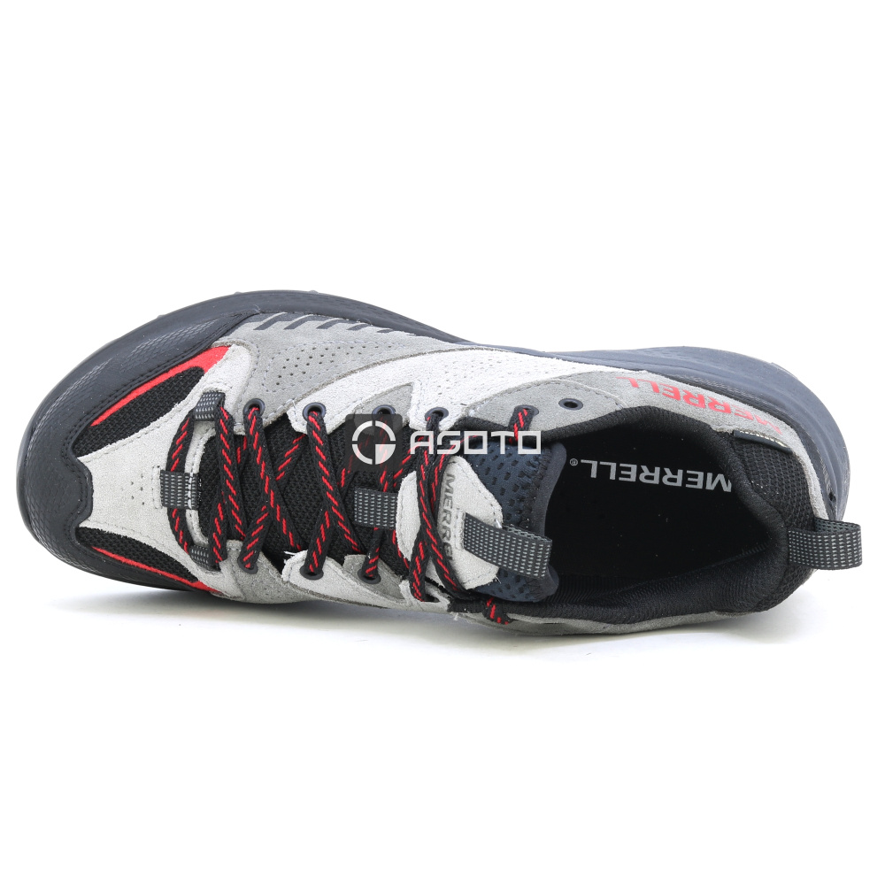 detail MERRELL Capra 2 Gtx šedá pánská kožená outdoor obuv membrána Gore-Tex®