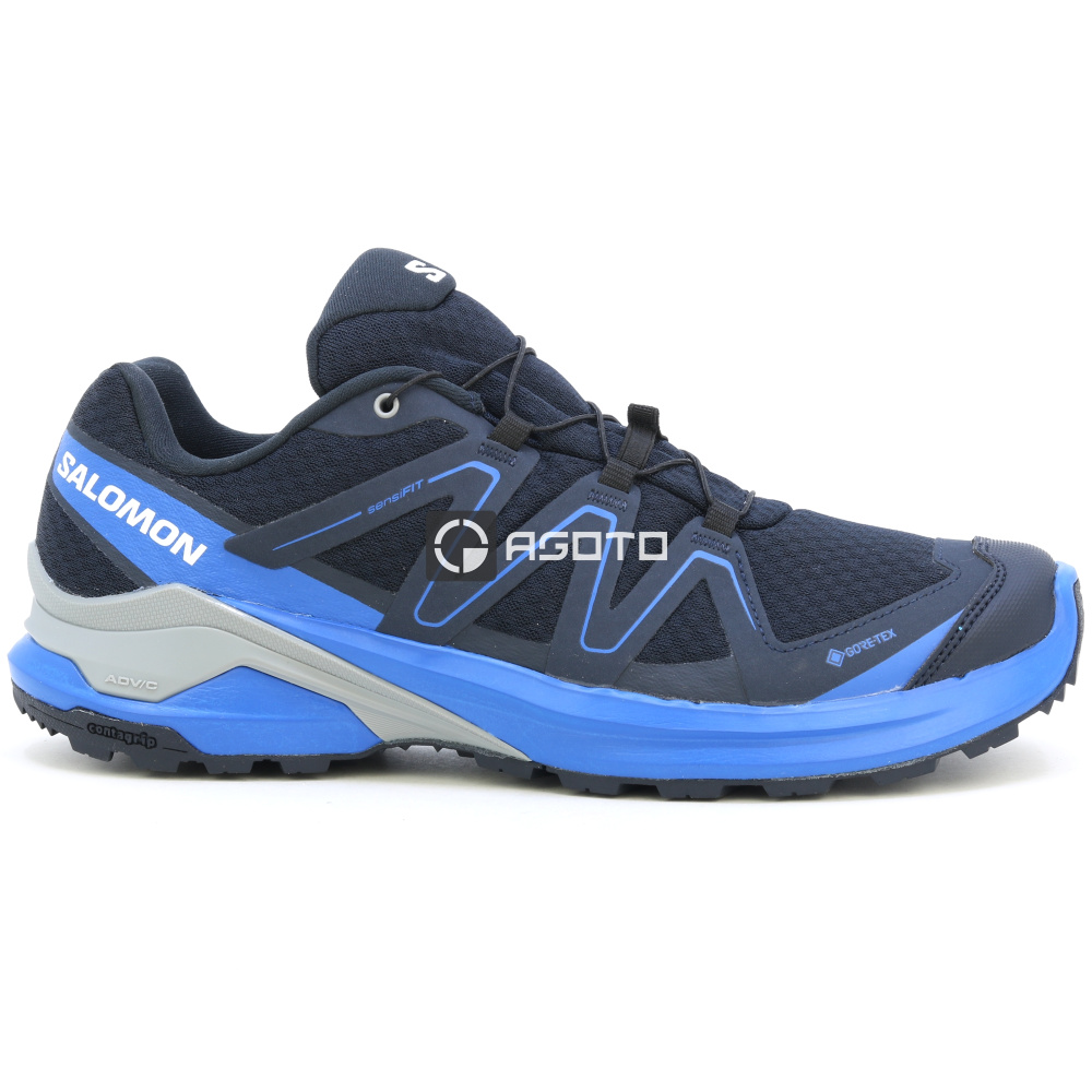 detail SALOMON Examotion GTX Dark modrá pánská outdoor obuv membrána Gore-Tex®