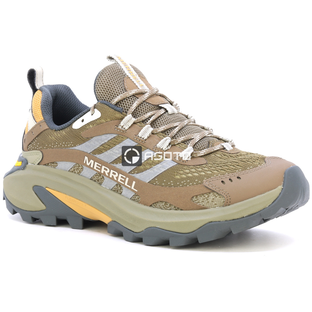 detail MERRELL Moab Speed 2 hnědá pánská outdoor obuv lehká a vzdušná + Vibram®