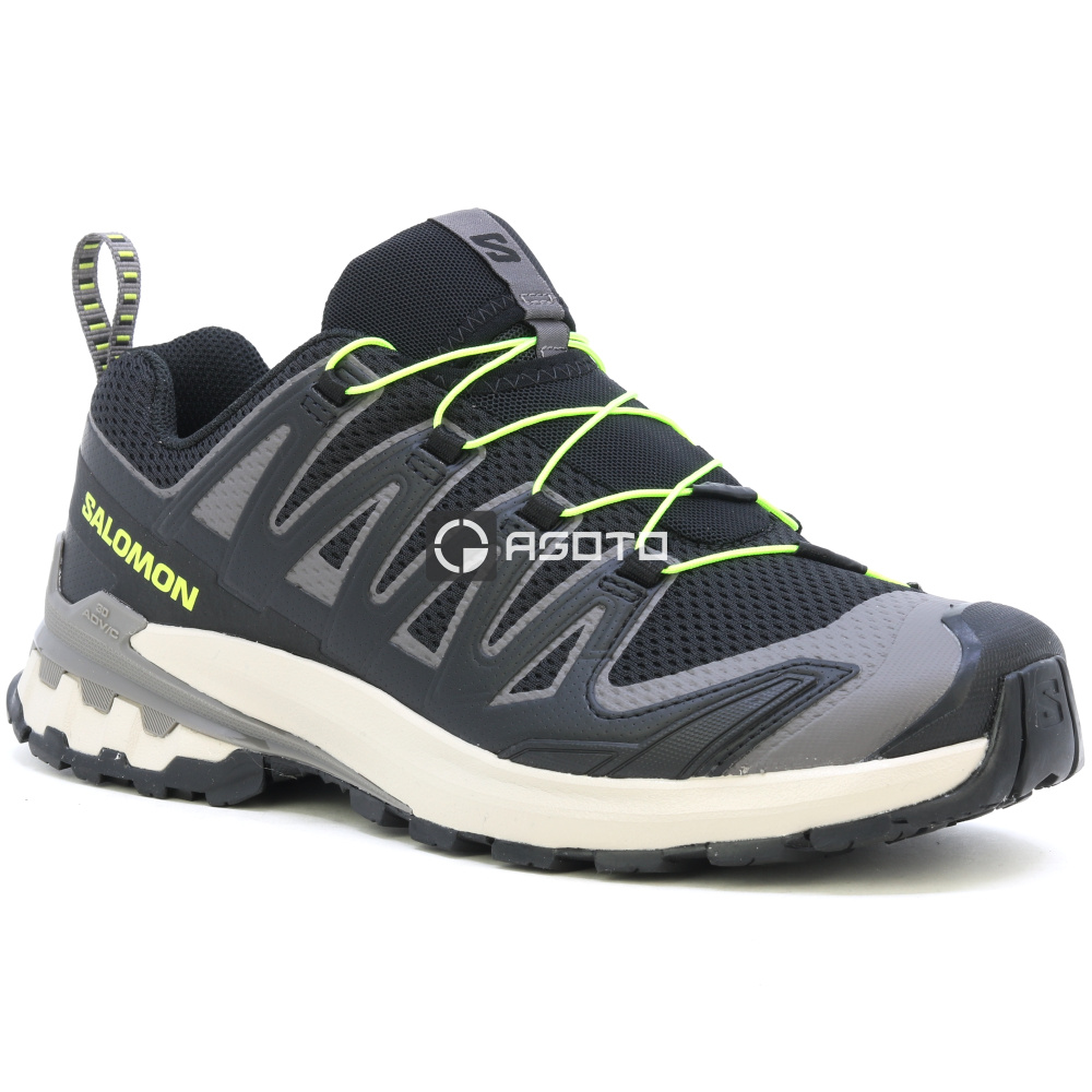 detail SALOMON XA PRO 3D V9 černá pánská lehká outdoor obuv, která dýchá