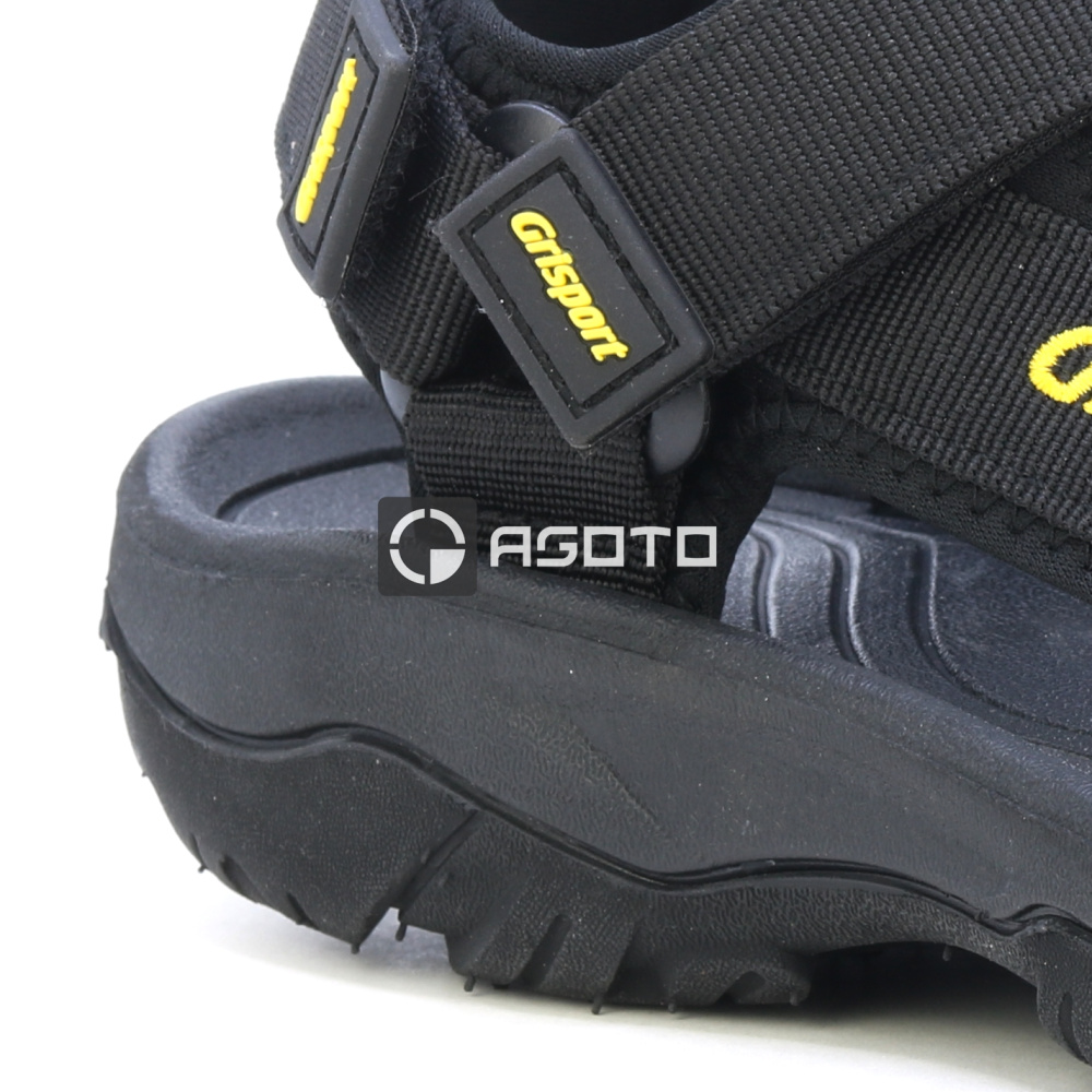 detail GRISPORT Sasso 60 černý pánský outdoor sandál, odolný v terénu a velice pohodlný