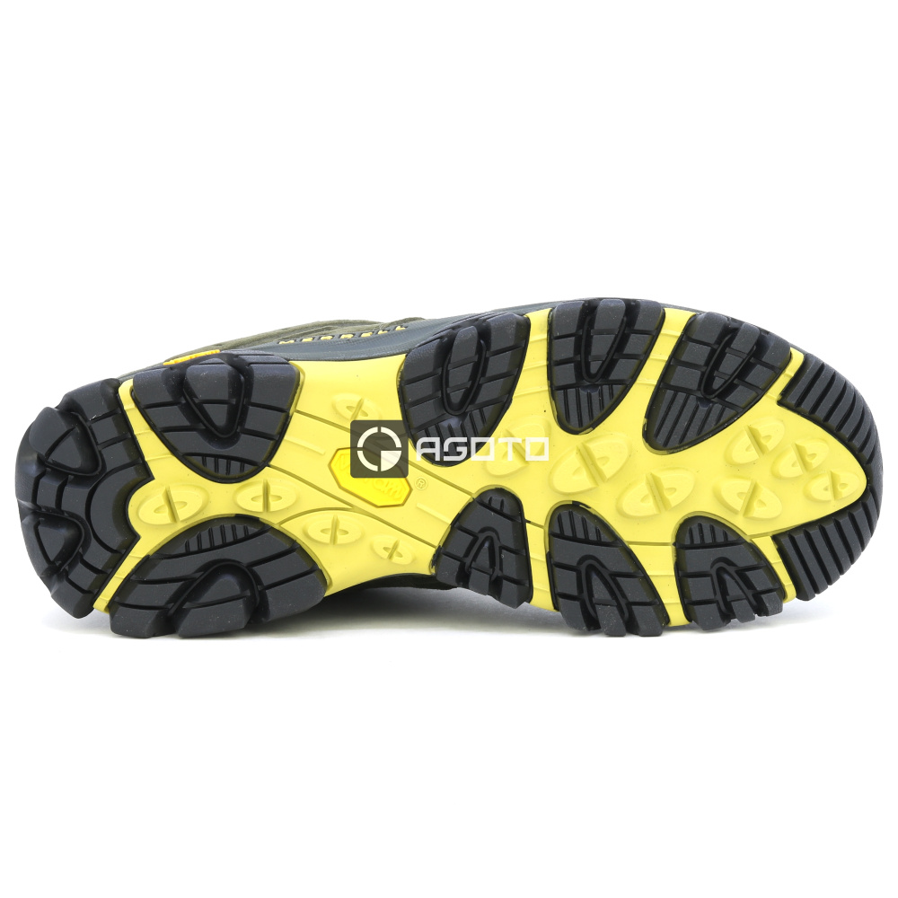 detail MERRELL Moab 3 GTX olivová pánská kožená outdoor obuv, Gore-Tex® membrána
