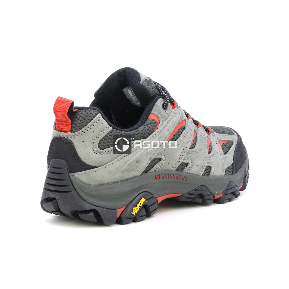 detail MERRELL Moab 3 GTX M šedá pánská kožená outdoor obuv, Gore-Tex® membrána