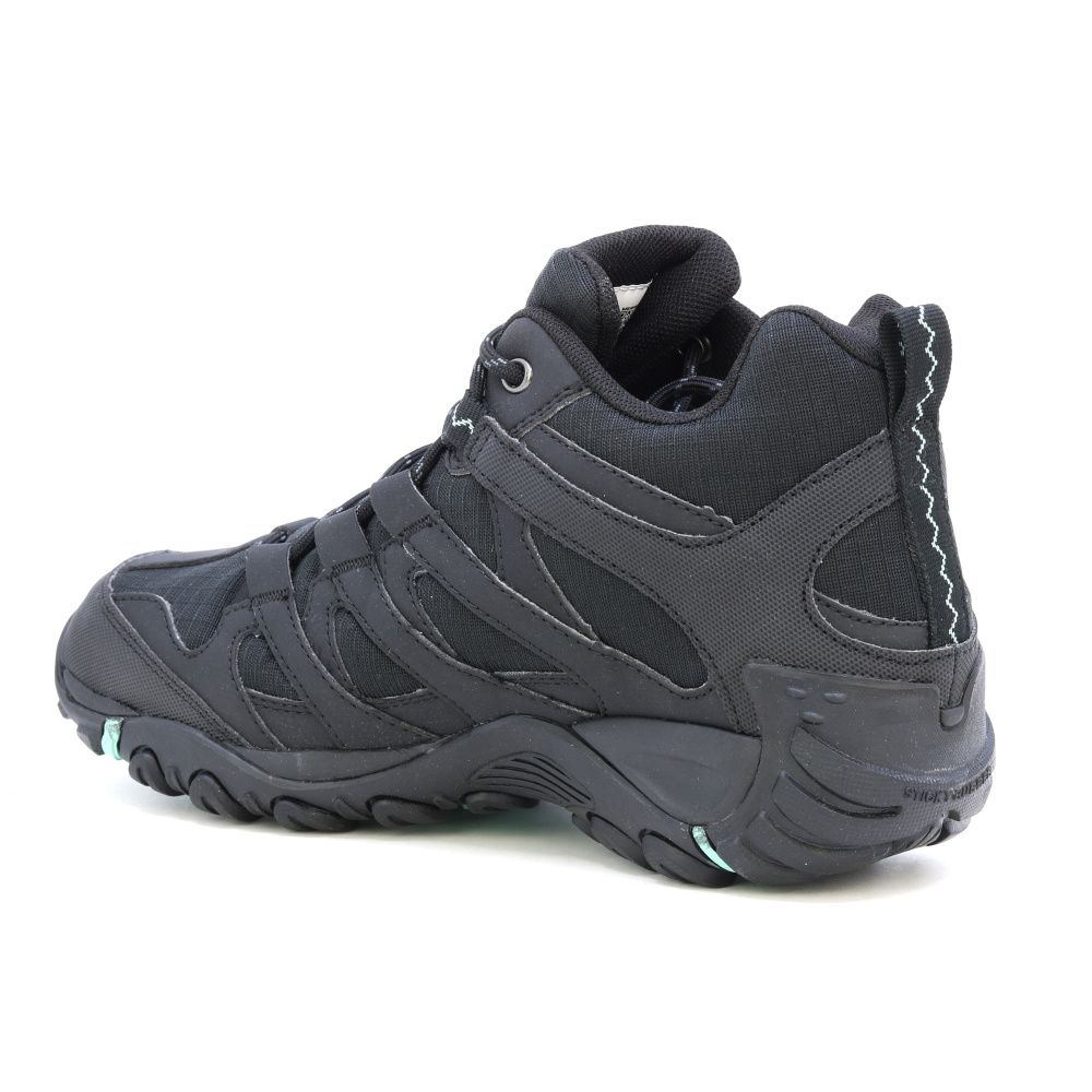 detail MERRELL Clypool Sport Mid GTX černá dámská outdoor obuv Goretex membrána