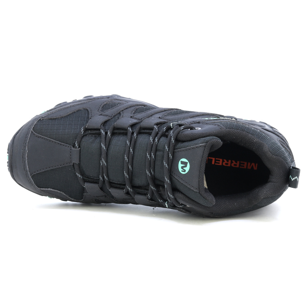 detail MERRELL Clypool Sport Mid GTX černá dámská outdoor obuv Goretex membrána