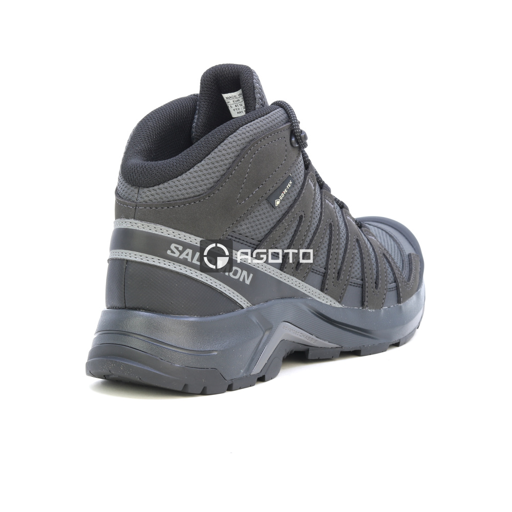 detail SALOMON X-Adventure Recon GTX Mid šedá pánská kožená outdoor obuv Gore-Tex®