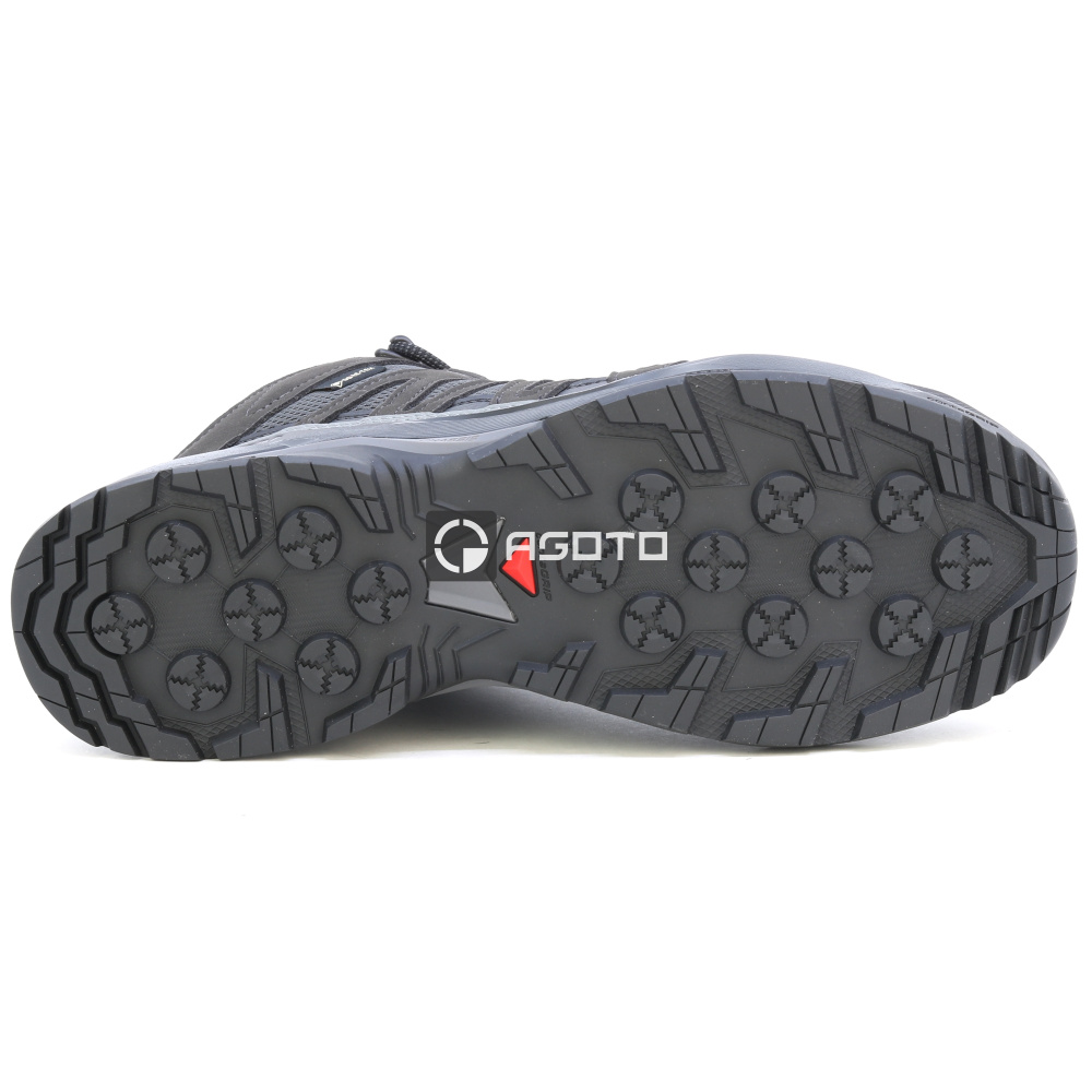 detail SALOMON X-Adventure Recon GTX Mid šedá pánská kožená outdoor obuv Gore-Tex®