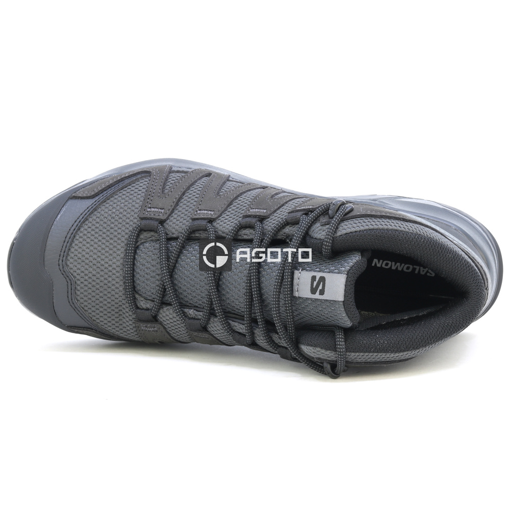 detail SALOMON X-Adventure Recon GTX Mid šedá pánská kožená outdoor obuv Gore-Tex®