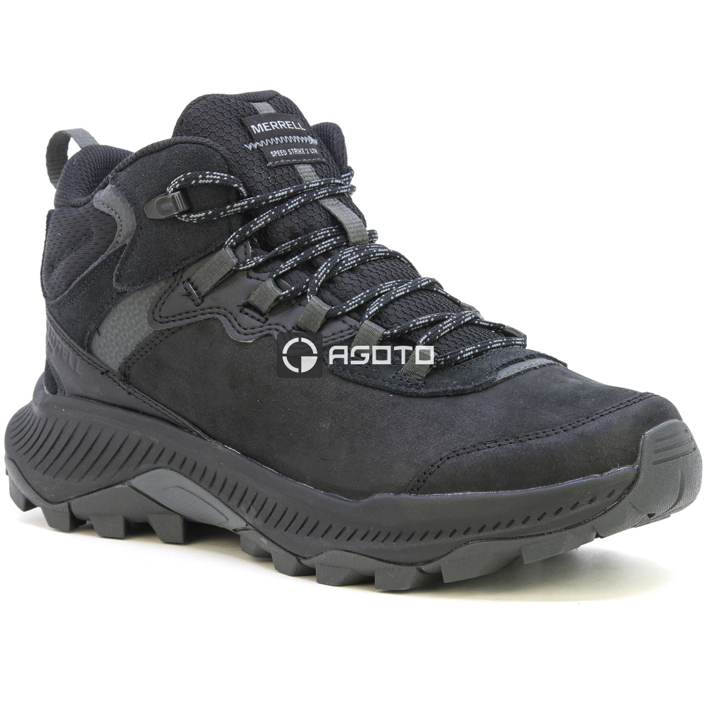 detail MERRELL SPEED STRIKE 2 MID LTR WP black černá pánská outdoor obuv