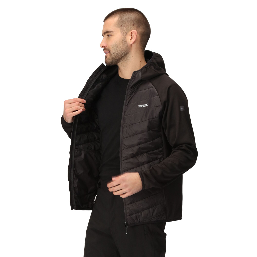 detail REGATTA Andreson VIII Hybrid černá pánská outdoor bunda