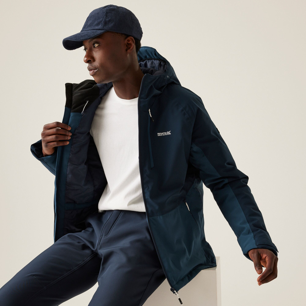 detail REGATTA Highton Str III modrá pánská outdoor bunda membrána Isotex 10 000 mm