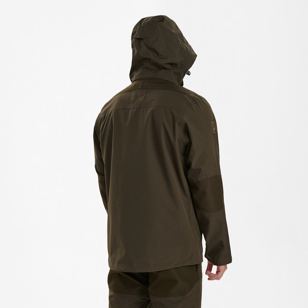 detail Deerhunter Denmark Track Rain olivová pánská outdoor nepromokavá bunda Deer-Tex®