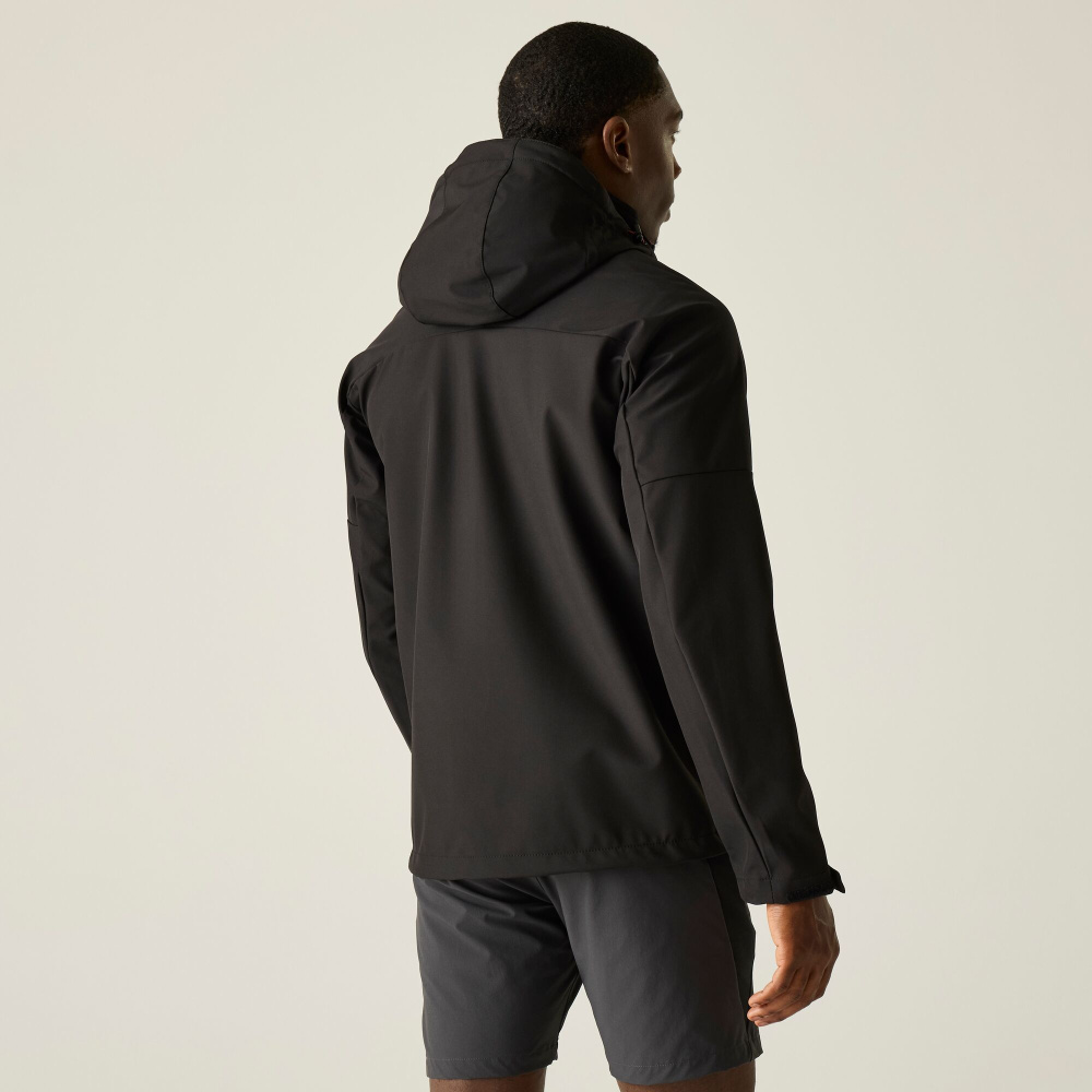 detail REGATTA Arana černá páská softshell outdoor bunda, vodní sloupec 15 000 mm