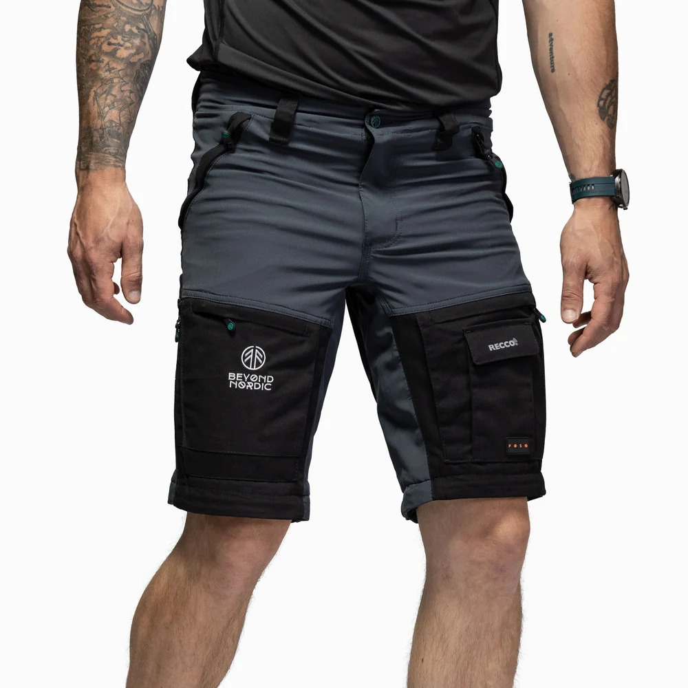 detail Beyond Nordic Sweden Zip-Off šedé pánské outdoor kalhoty 2v1 Teflon EcoElite®