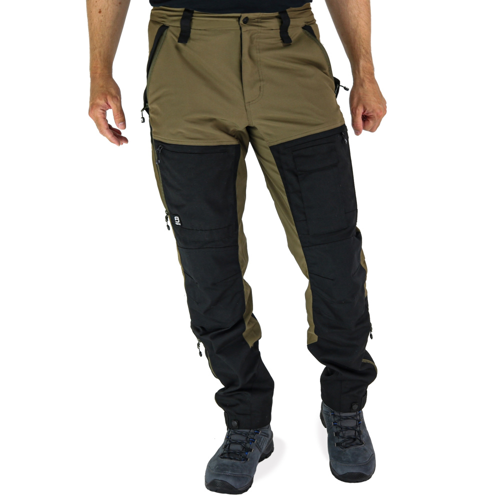 detail Asoto Fjallvik Extreme hnědé pánské outdoor kalhoty + doživotní záruka na švy