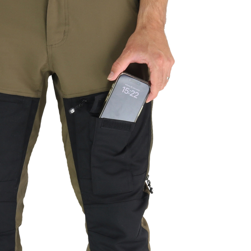 detail Asoto Vattern Zip-Off pánské hnědé outdoor kalhoty DWR odepínací nohavice 2v1