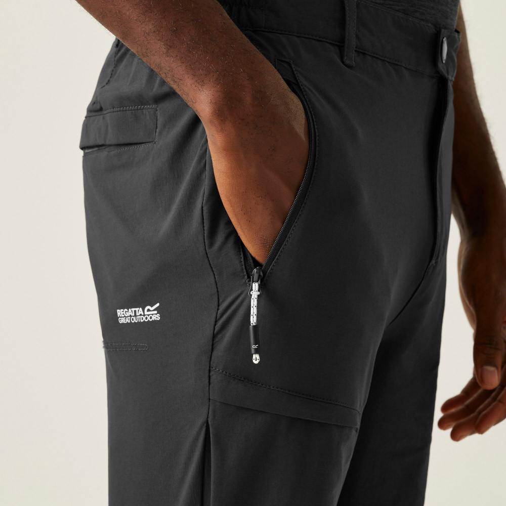 detail REGATTA Highton Trs šedé pánské outdoor kalhoty lehké a vzdušné