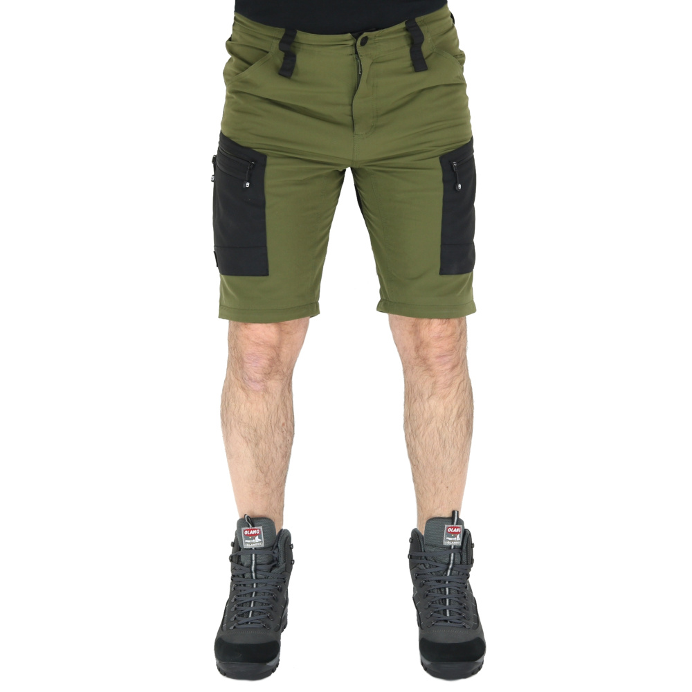 detail Asoto Vild Zip-Off pánské olivové outdoor kalhoty DWR odepínací nohavice 2v1