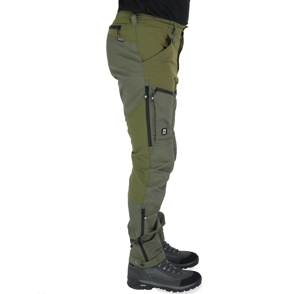detail Asoto Nordvik Stretch olivové pánské outdoor kalhoty, pohodlný střih, větrání