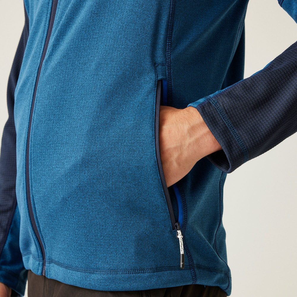 detail REGATTA Highton F/Z modrá pánská outdoor mikina